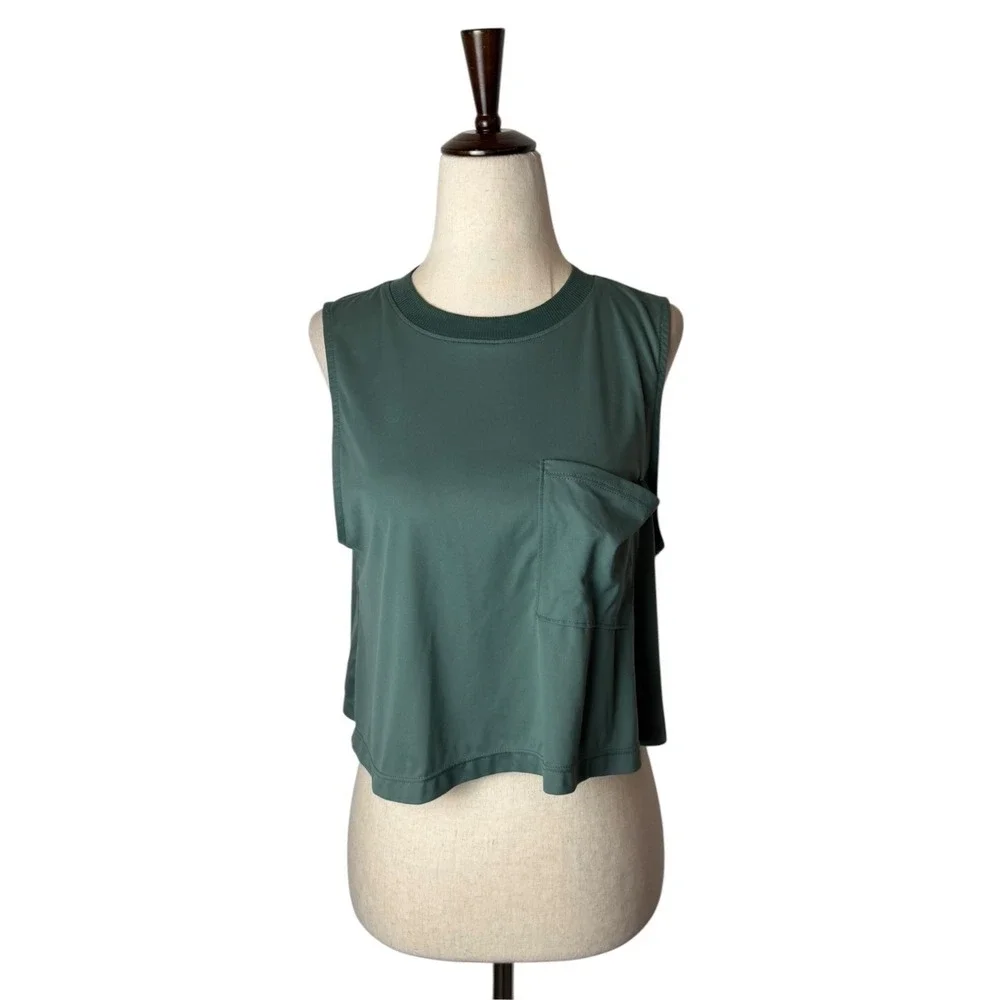 Free People Throwback Tank Women Small Green FP Movement‎ Athleisure Cropped